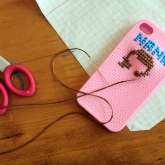 Cross-stitched iphone case