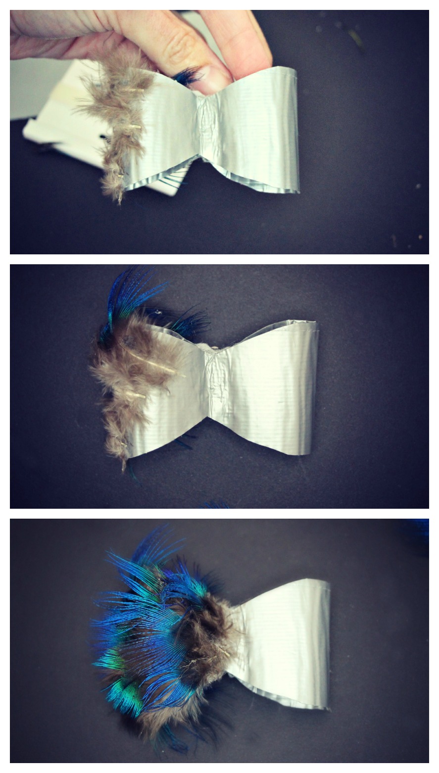 Peacock Feather Bow Shoe Clips