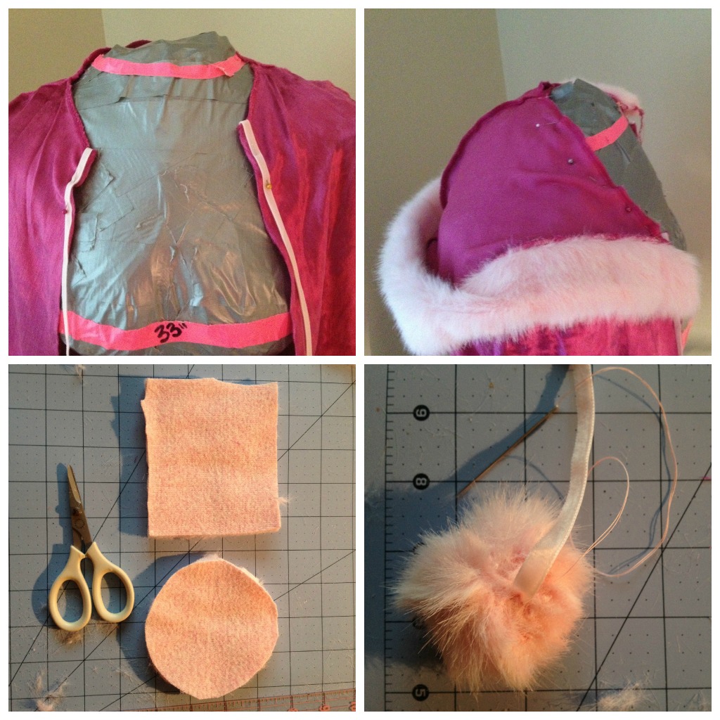 fur trimmed pink velvet cape for your little princess:: Little Pink Monster