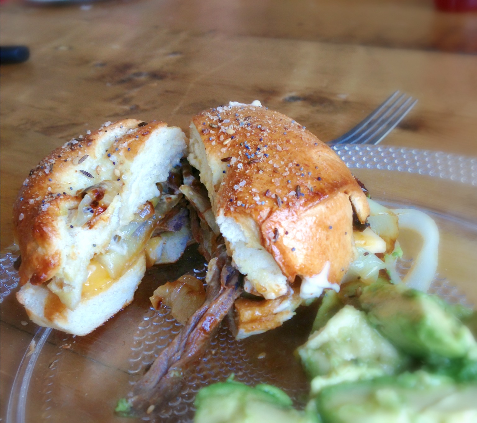 bagel steak sandwich