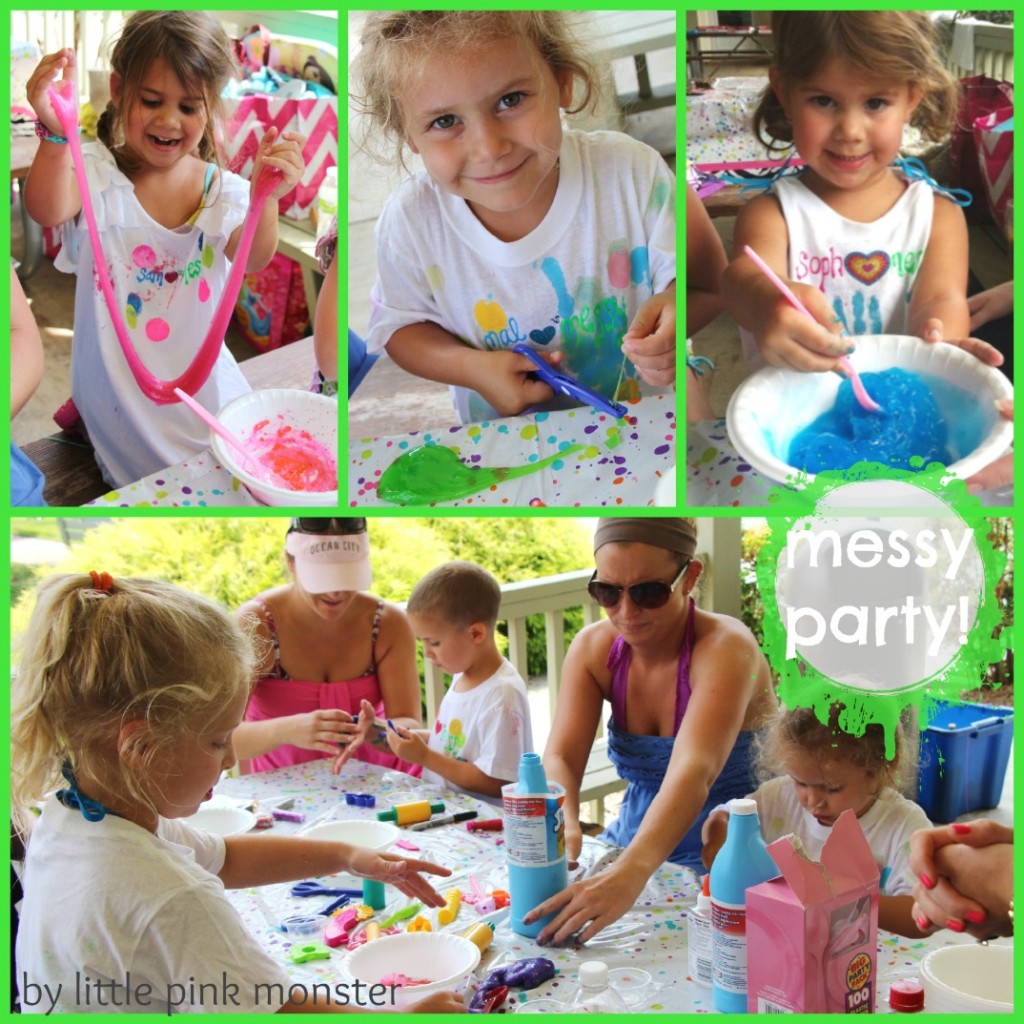 DIY Slime (Gak) for Messy Birthday Party :: Little Pink Monster