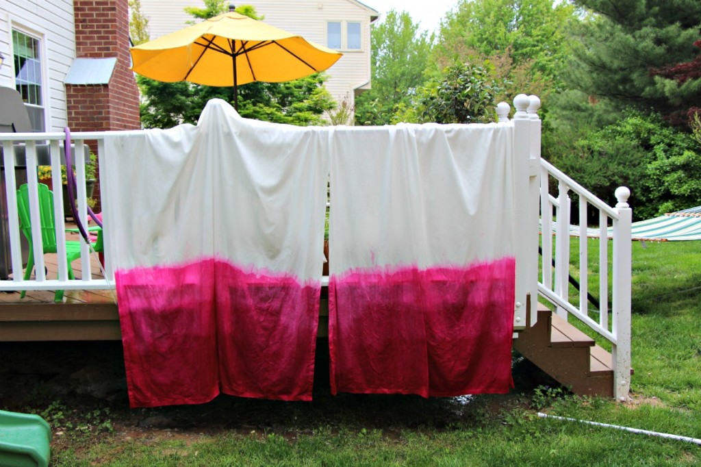 DIY Dip Dyed Ombre Window Panel Curtains:: by Little Pink Monster