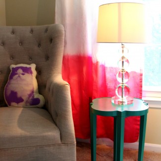 DIY Dip Dyed Ombre Window Panel Curtains