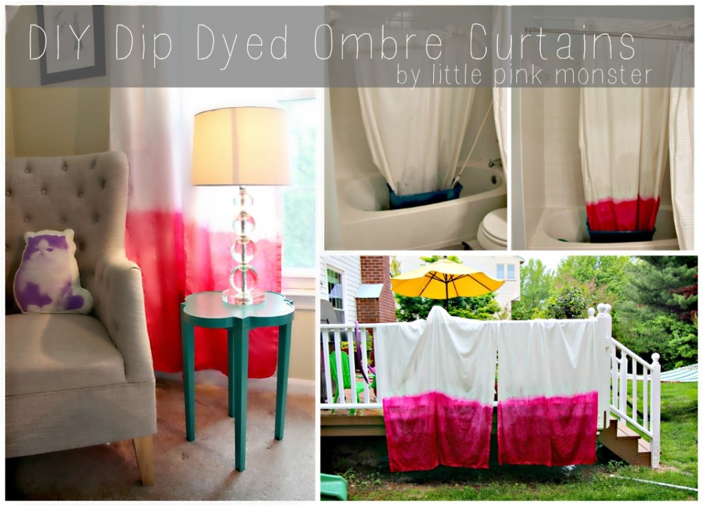 DIY Dip Dyed Ombre Window Panel Curtains:: by Little Pink Monster