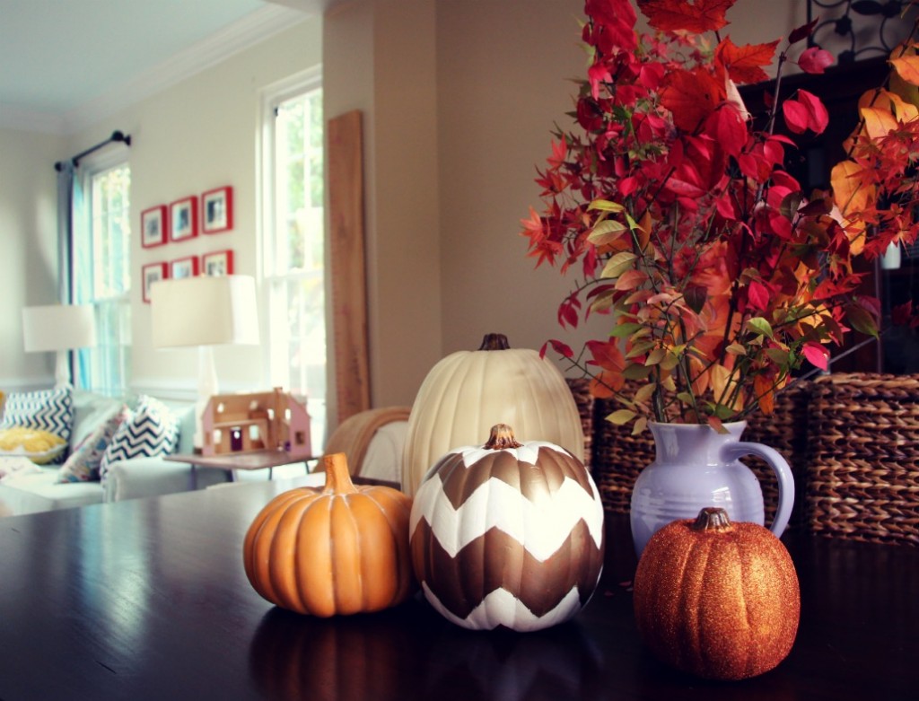 DIY Chevron Pumpkins by Little Pink Monster