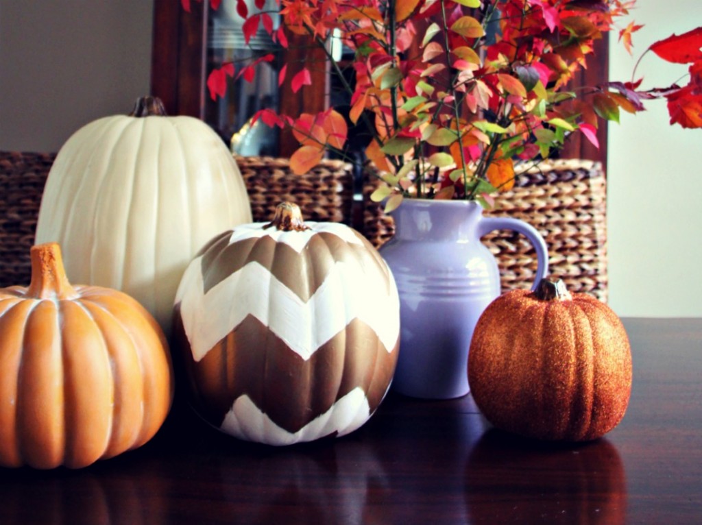 DIY Chevron Pumpkins by Little Pink Monster