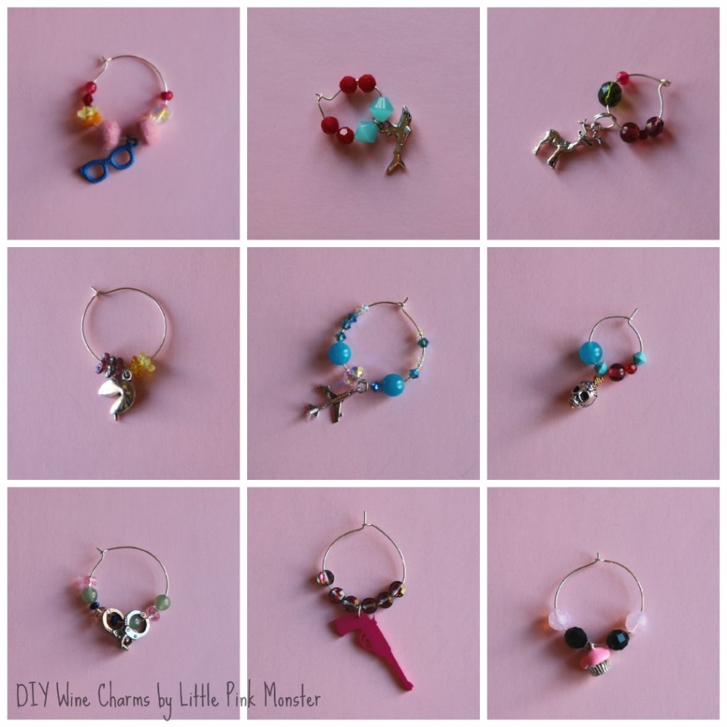 DIY Champange or Wine Glass Charms:: by Little Pink Monster