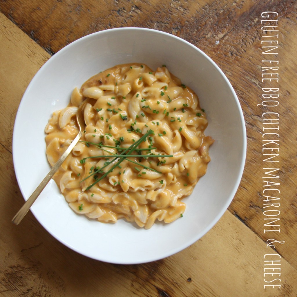 gluten free bbq macaroni & cheese (using leftover chicken!)