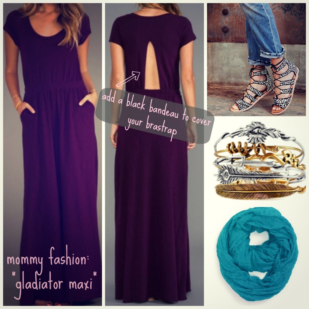 mommy fashion: gladiator maxi dress look