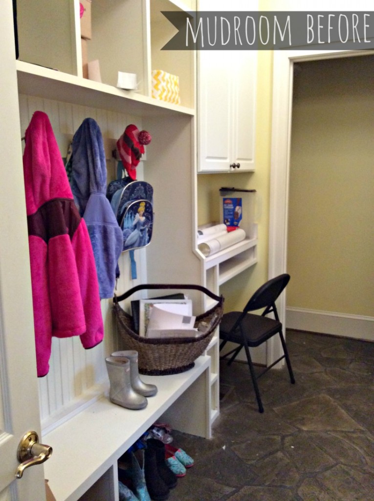 mudroom before:: little pink monster